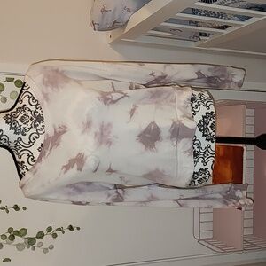 Victoria's Secret Sport Lavender Tie Dye Cropped Fleece Sweatshirt Size L